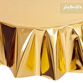 Film tablecloth in gold for round tables