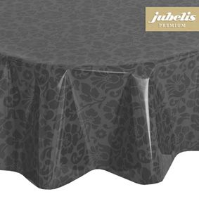 Plastic tablecloth in round with pattern