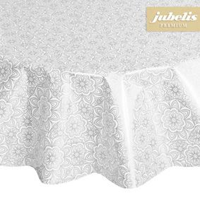Premium film tablecloth in round with pattern