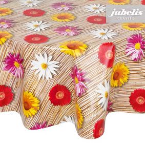 Round oilcloth with flowers