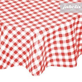 Water-resistant checked oilcloth